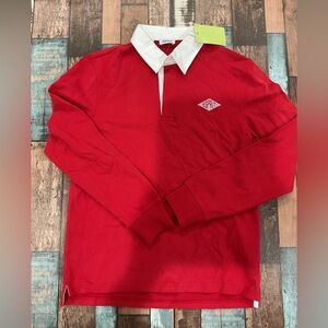 Esprit red long sleeve rugby shirt size Xs NWT